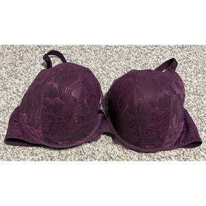 Women's Torrid Curve Lacy, 360 Back Smoothing Push-up T-shirt Bra, Burgundy, 44C